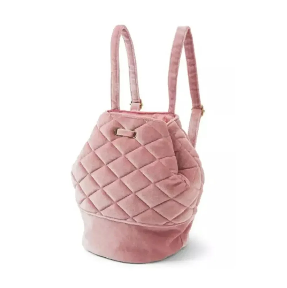 New - Janie and Jack ~  Blush Pink Velvet Quilted Backpack